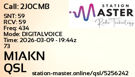 QSL Card for M1AKN QSO with 2J0CMB