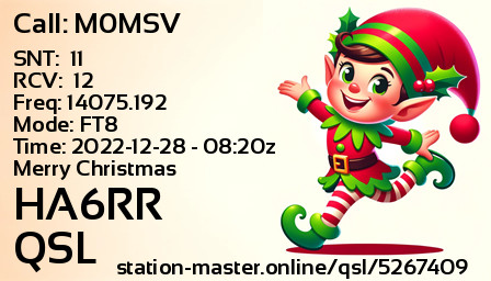 QSL Card for HA6RR QSO with M0MSV