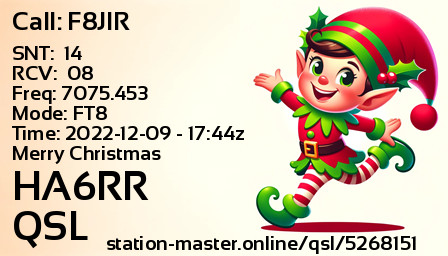 QSL Card for HA6RR QSO with F8JIR