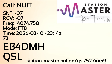 QSL Card for EB4DMH QSO with NU1T