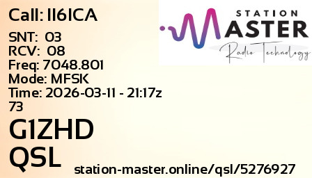 QSL Card for G1ZHD QSO with II6ICA