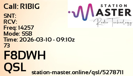 QSL Card for F8DWH QSO with R1BIG