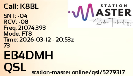 QSL Card for EB4DMH QSO with K8BL