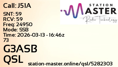 QSL Card for G3ASB QSO with J51A
