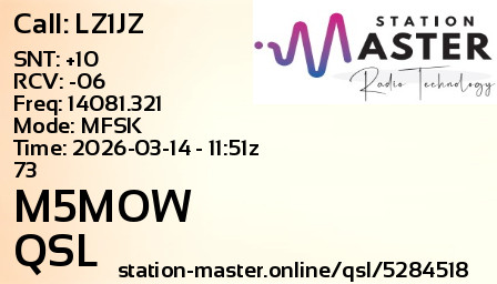 QSL Card for M5MOW QSO with LZ1JZ