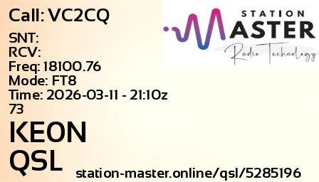 QSL Card for KE0N QSO with VC2CQ