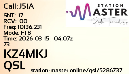 QSL Card for KZ4MKJ QSO with J51A