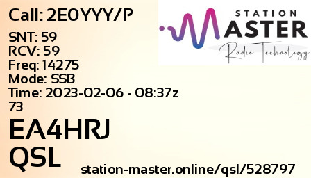QSL Card for EA4HRJ QSO with 2E0YYY/P