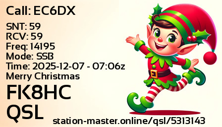 QSL Card for FK8HC QSO with EC6DX