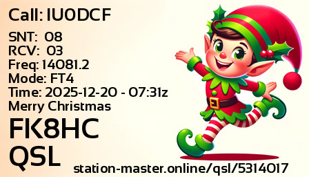 QSL Card for FK8HC QSO with IU0DCF