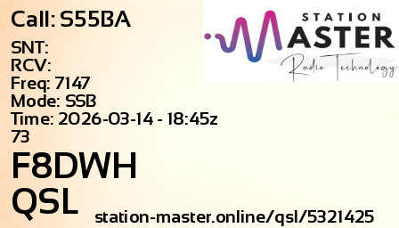 QSL Card for F8DWH QSO with S55BA