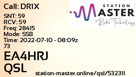 QSL Card for EA4HRJ QSO with DR1X