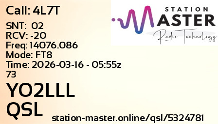 QSL Card for YO2LLL QSO with 4L7T