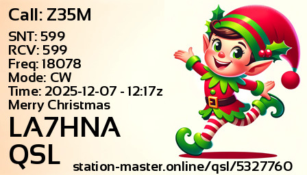 QSL Card for LA7HNA QSO with Z35M
