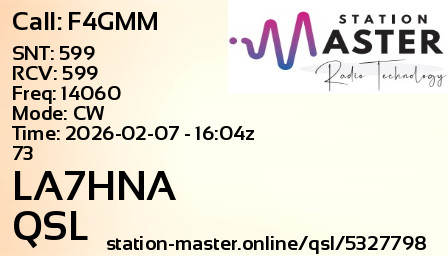 QSL Card for LA7HNA QSO with F4GMM