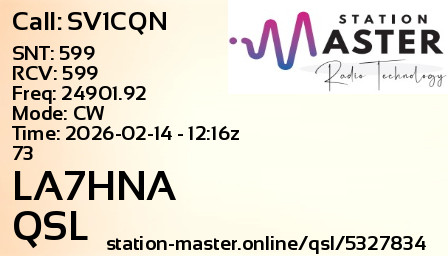 QSL Card for LA7HNA QSO with SV1CQN
