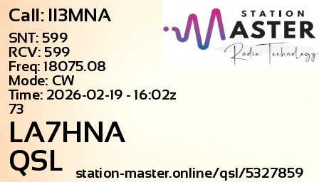 QSL Card for LA7HNA QSO with II3MNA