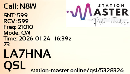 QSL Card for LA7HNA QSO with N8W