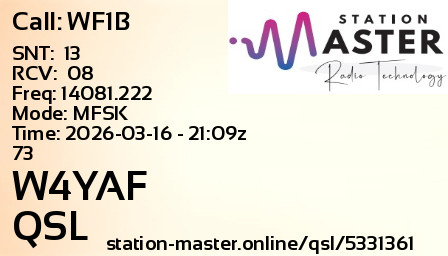 QSL Card for W4YAF QSO with WF1B