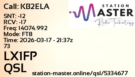 QSL Card for LX1FP QSO with KB2ELA