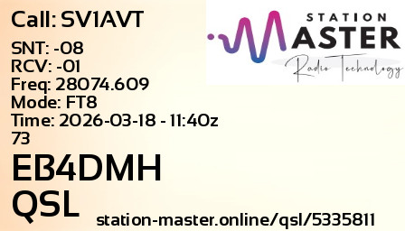 QSL Card for EB4DMH QSO with SV1AVT