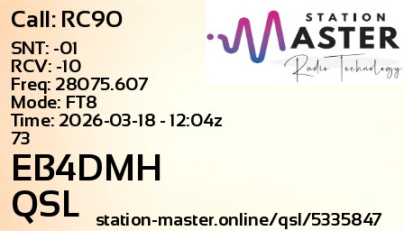 QSL Card for EB4DMH QSO with RC9O