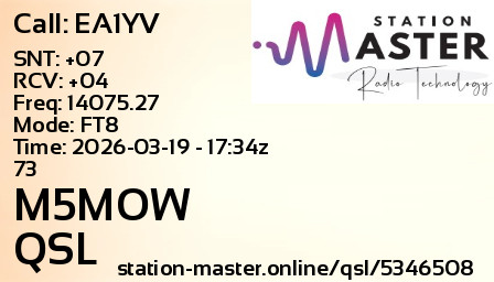 QSL Card for M5MOW QSO with EA1YV