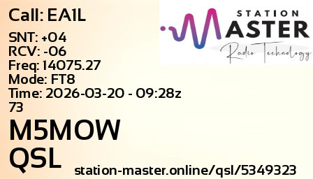 QSL Card for M5MOW QSO with EA1L