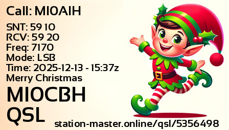 QSL Card for MI0CBH QSO with MI0AIH
