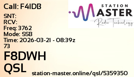 QSL Card for F8DWH QSO with F4IDB