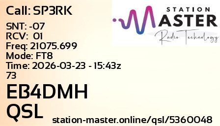 QSL Card for EB4DMH QSO with SP3RK