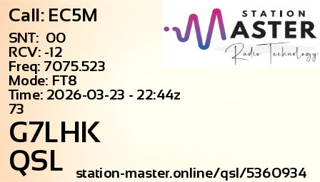 QSL Card for G7LHK QSO with EC5M