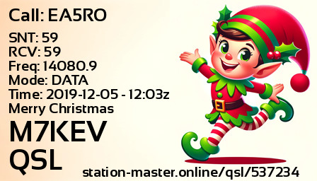 QSL Card for M7KEV QSO with EA5RO