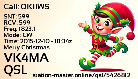 QSL Card for VK4MA QSO with OK1IWS