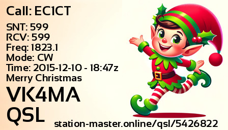 QSL Card for VK4MA QSO with EC1CT