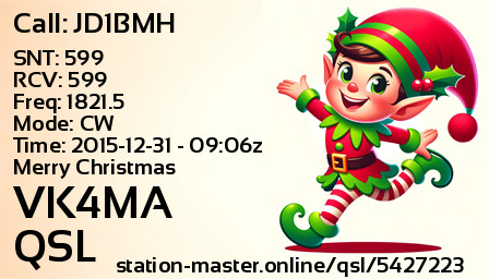 QSL Card for VK4MA QSO with JD1BMH