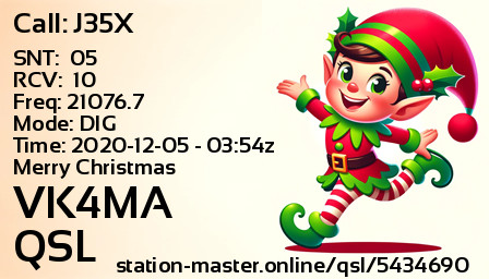 QSL Card for VK4MA QSO with J35X