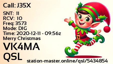 QSL Card for VK4MA QSO with J35X