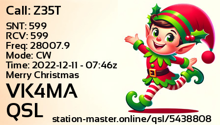 QSL Card for VK4MA QSO with Z35T