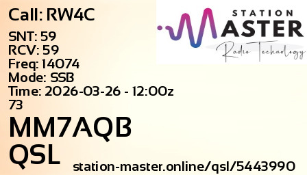 QSL Card for MM7AQB QSO with RW4C
