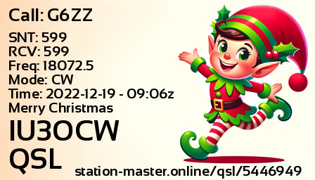 QSL Card for IU3OCW QSO with G6ZZ