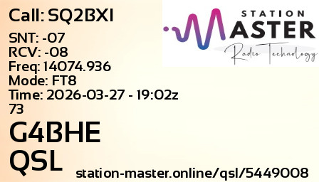 QSL Card for G4BHE QSO with SQ2BXI