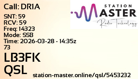 QSL Card for LB3FK QSO with DR1A