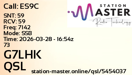 QSL Card for G7LHK QSO with ES9C