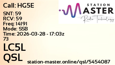 QSL Card for LC5L QSO with HG5E