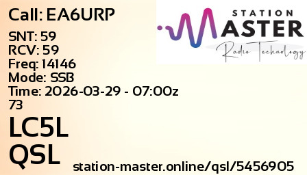 QSL Card for LC5L QSO with EA6URP