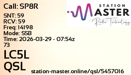 QSL Card for LC5L QSO with SP8R