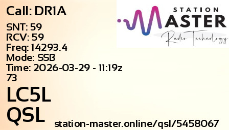QSL Card for LC5L QSO with DR1A
