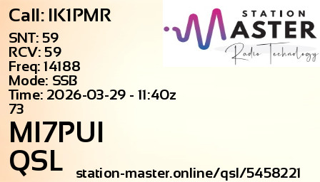 QSL Card for MI7PUI QSO with IK1PMR