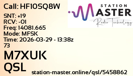 QSL Card for M7XUK QSO with HF10SQ8W